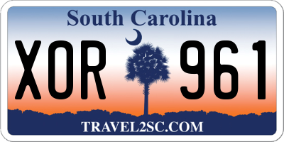SC license plate XOR961