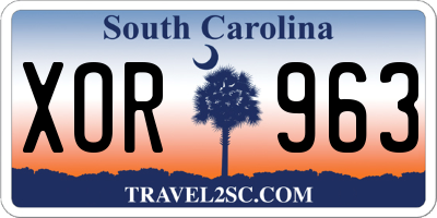 SC license plate XOR963