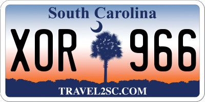 SC license plate XOR966