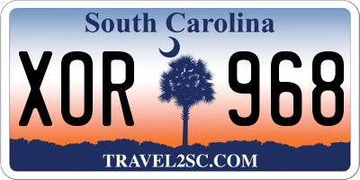 SC license plate XOR968