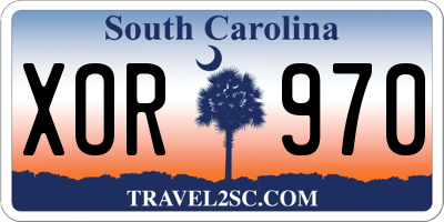 SC license plate XOR970