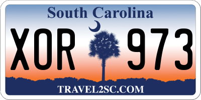 SC license plate XOR973