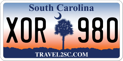SC license plate XOR980