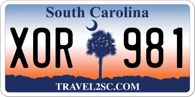 SC license plate XOR981