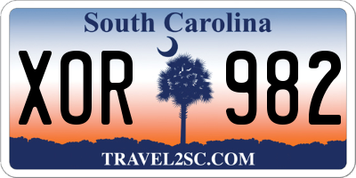 SC license plate XOR982
