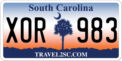SC license plate XOR983