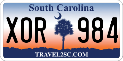 SC license plate XOR984