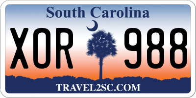 SC license plate XOR988