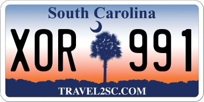 SC license plate XOR991