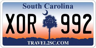 SC license plate XOR992