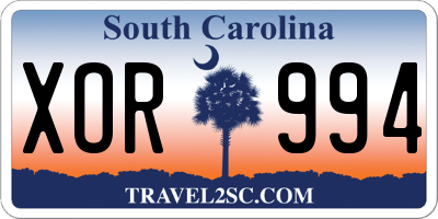 SC license plate XOR994