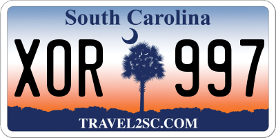 SC license plate XOR997