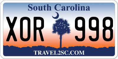SC license plate XOR998