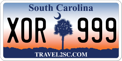 SC license plate XOR999