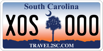 SC license plate XOS000