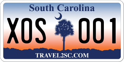 SC license plate XOS001