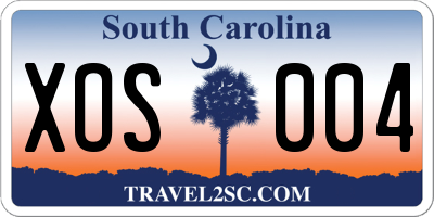 SC license plate XOS004
