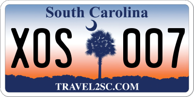 SC license plate XOS007