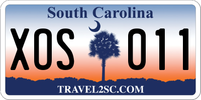 SC license plate XOS011