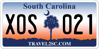 SC license plate XOS021