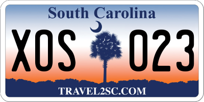 SC license plate XOS023