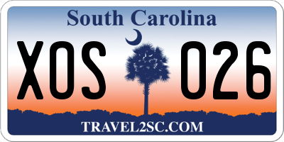 SC license plate XOS026