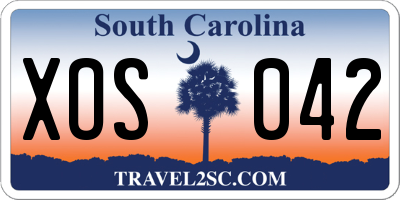 SC license plate XOS042