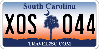 SC license plate XOS044