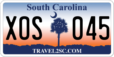 SC license plate XOS045