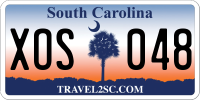 SC license plate XOS048