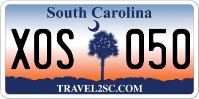 SC license plate XOS050