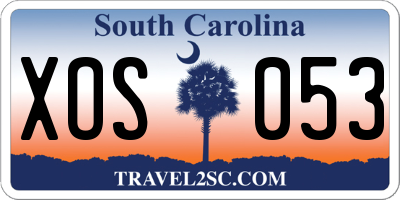 SC license plate XOS053