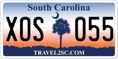 SC license plate XOS055