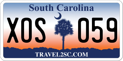 SC license plate XOS059