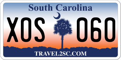 SC license plate XOS060