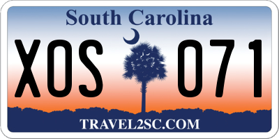 SC license plate XOS071