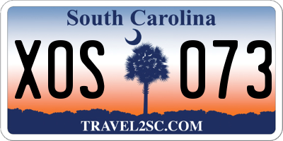 SC license plate XOS073