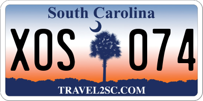 SC license plate XOS074