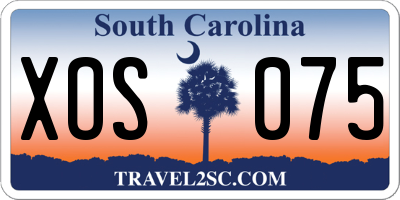 SC license plate XOS075