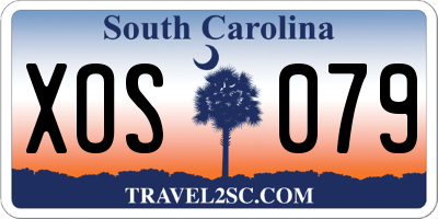 SC license plate XOS079