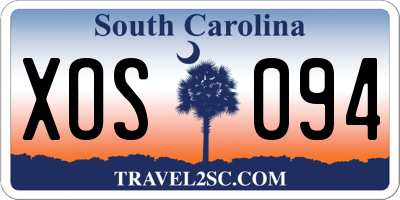 SC license plate XOS094
