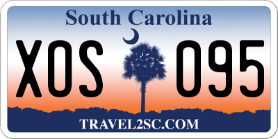 SC license plate XOS095