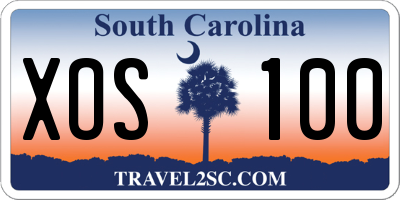 SC license plate XOS100