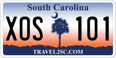 SC license plate XOS101