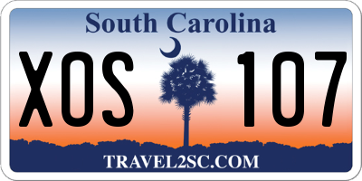 SC license plate XOS107