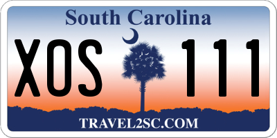 SC license plate XOS111