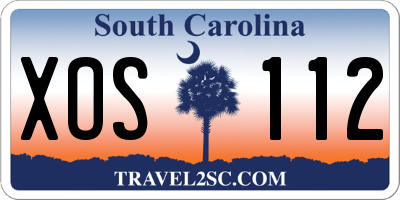SC license plate XOS112