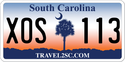 SC license plate XOS113