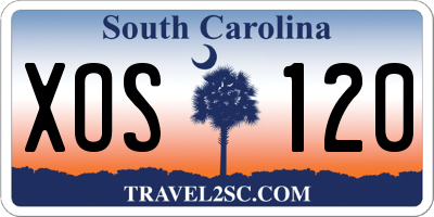 SC license plate XOS120