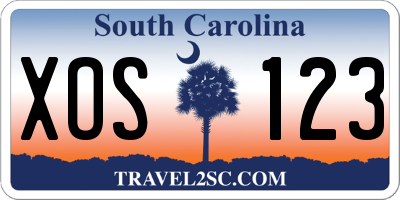 SC license plate XOS123